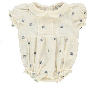 Bebe Organic Lisa Romper, Tulip Jaquard size 9 months